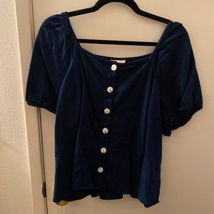 Universal Thread button down peplum top